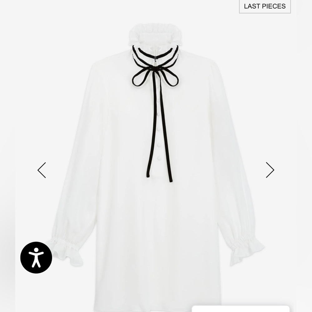 The Kooples SHORT WHITE SILK DRESS NWT